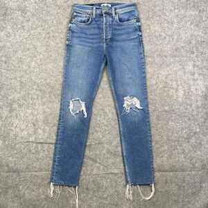 Redone 90s High Rise Ankle Crop Size 27 in Dusk Destroy Wash 190-3whrac